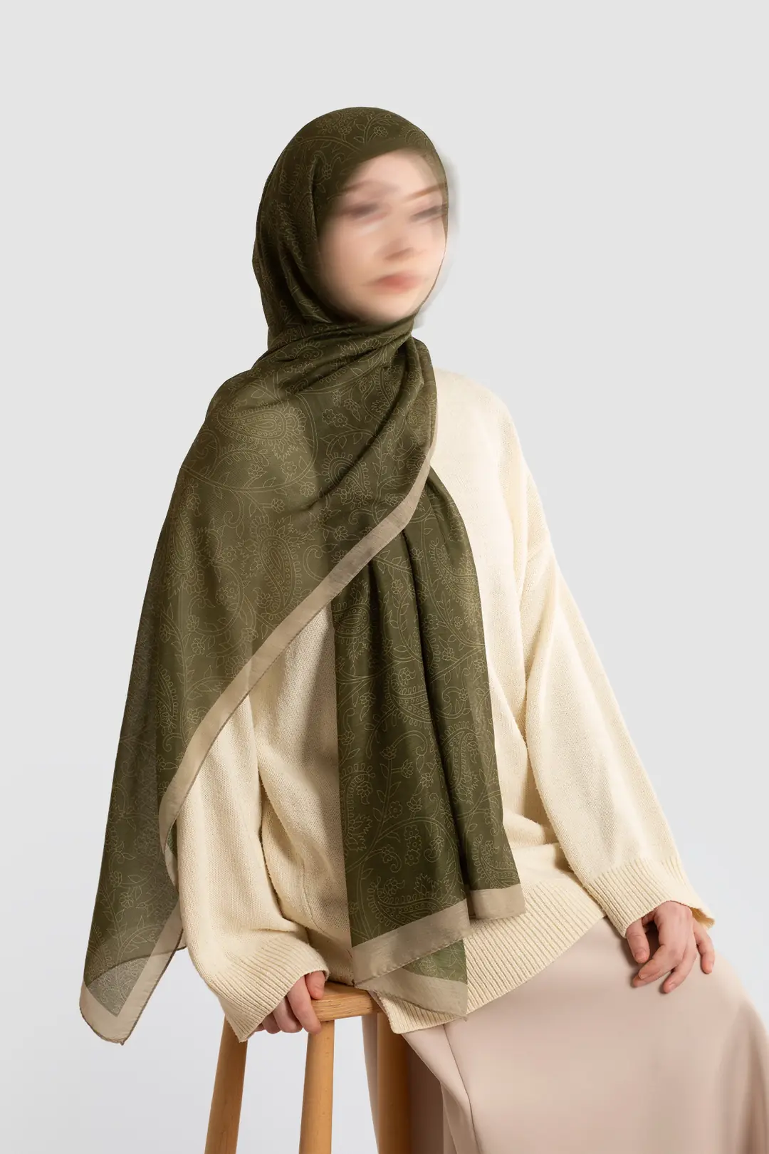 Mystic Textured Cotton Scarf, Leaf Green 3