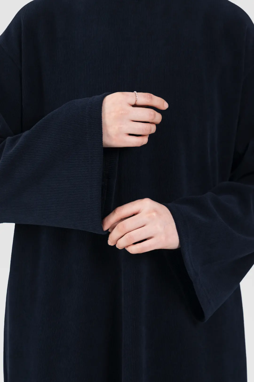 Örme Triko Oversize Elbise Lacivert 4
