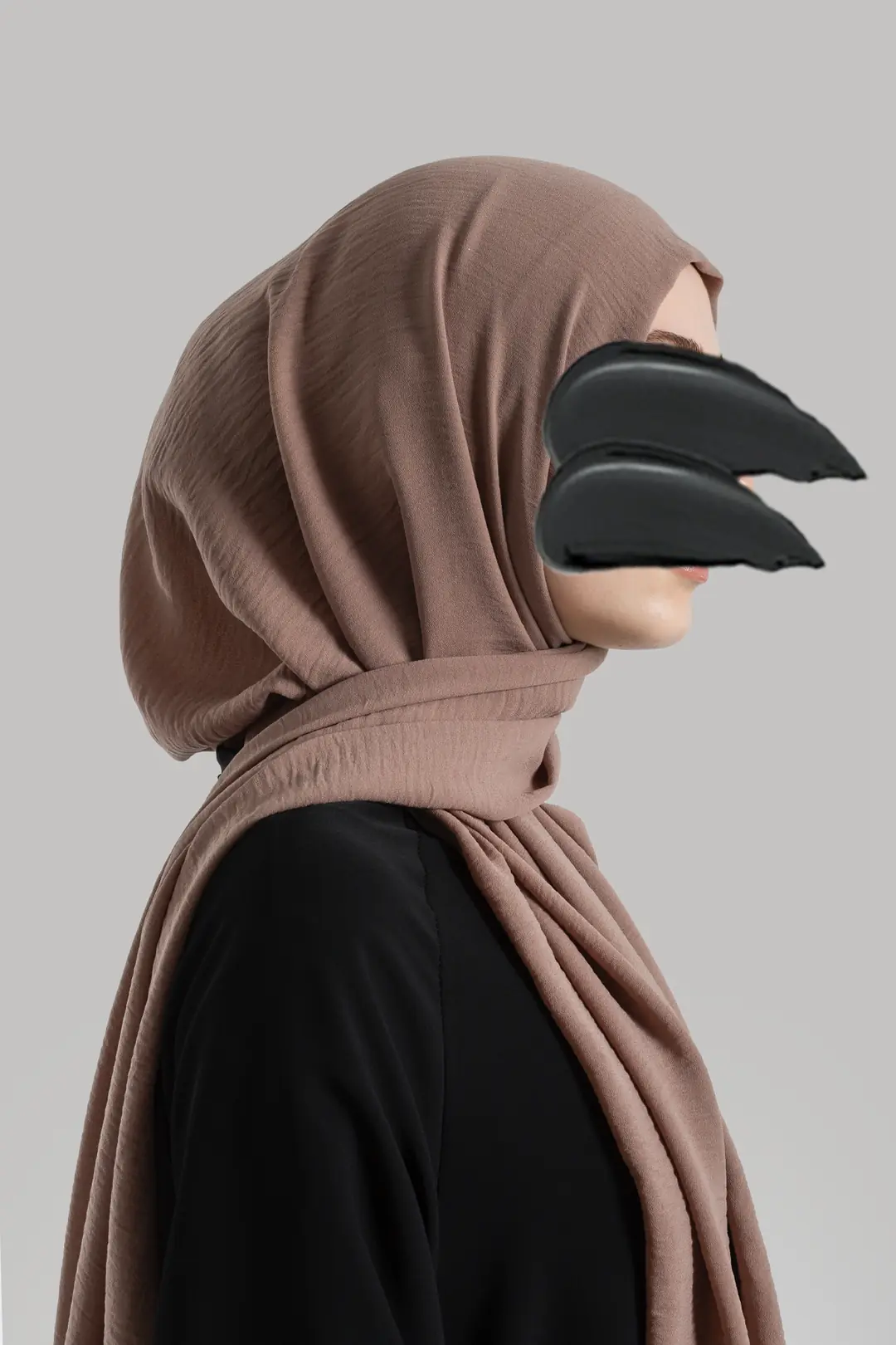 Cazz Crepe Large Size Shawl Light Brown 6