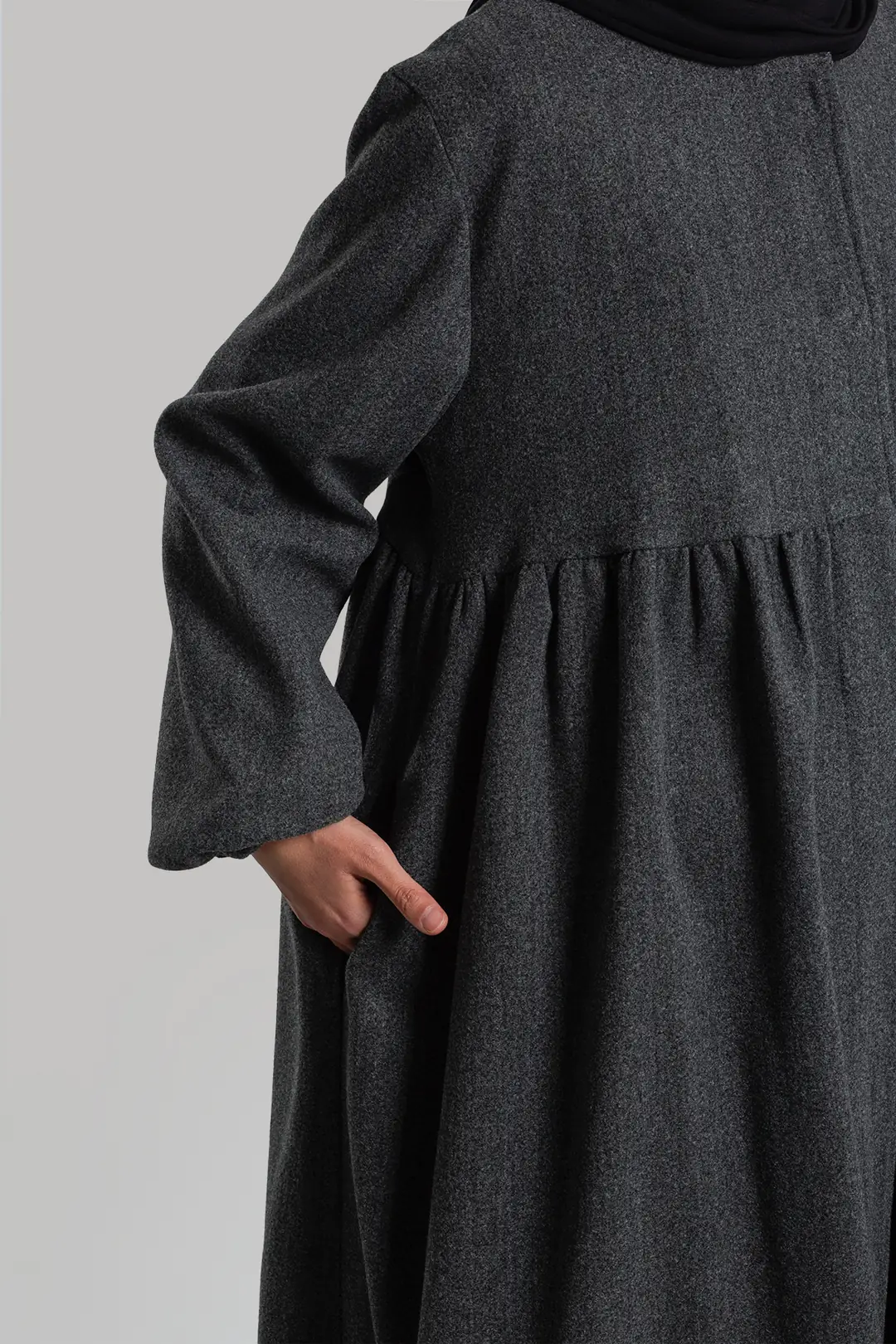Hijab Kaşe Kaban Gri 4