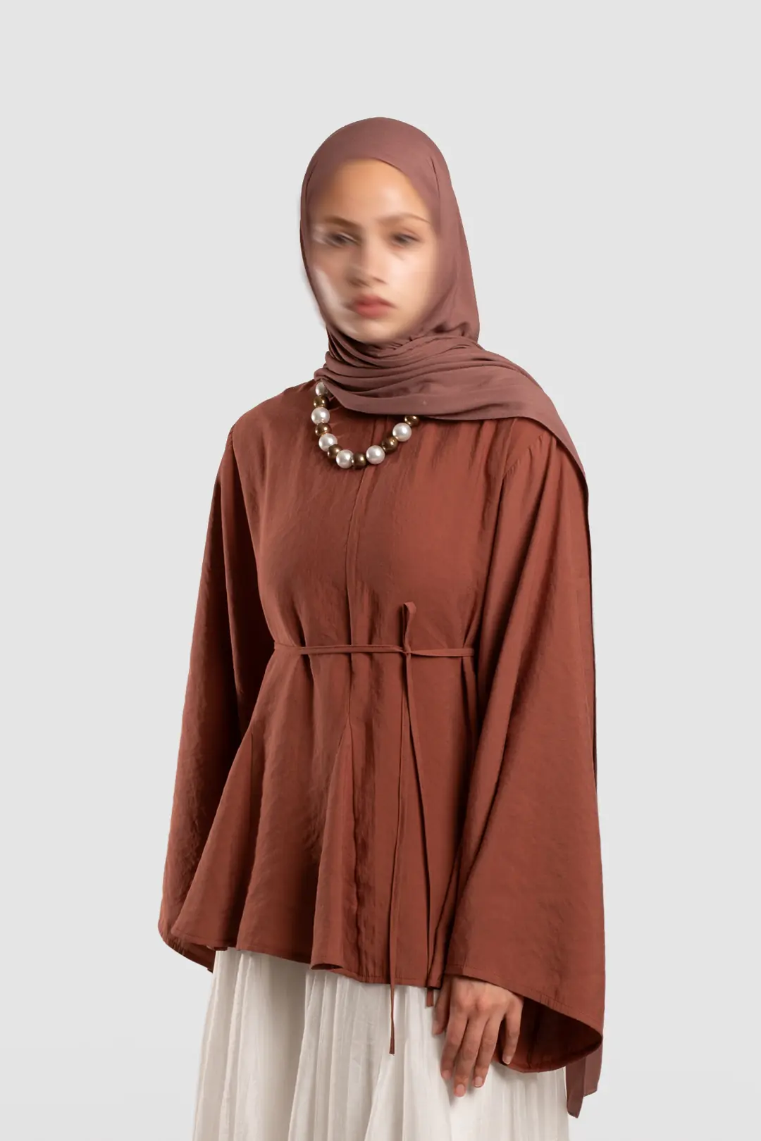Gode ​​Detailed Modal Blouse in Terracotta 7
