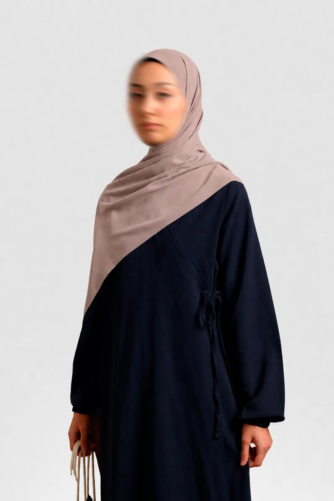 Namaz Elbisesi Keten Ferace Lacivert 4