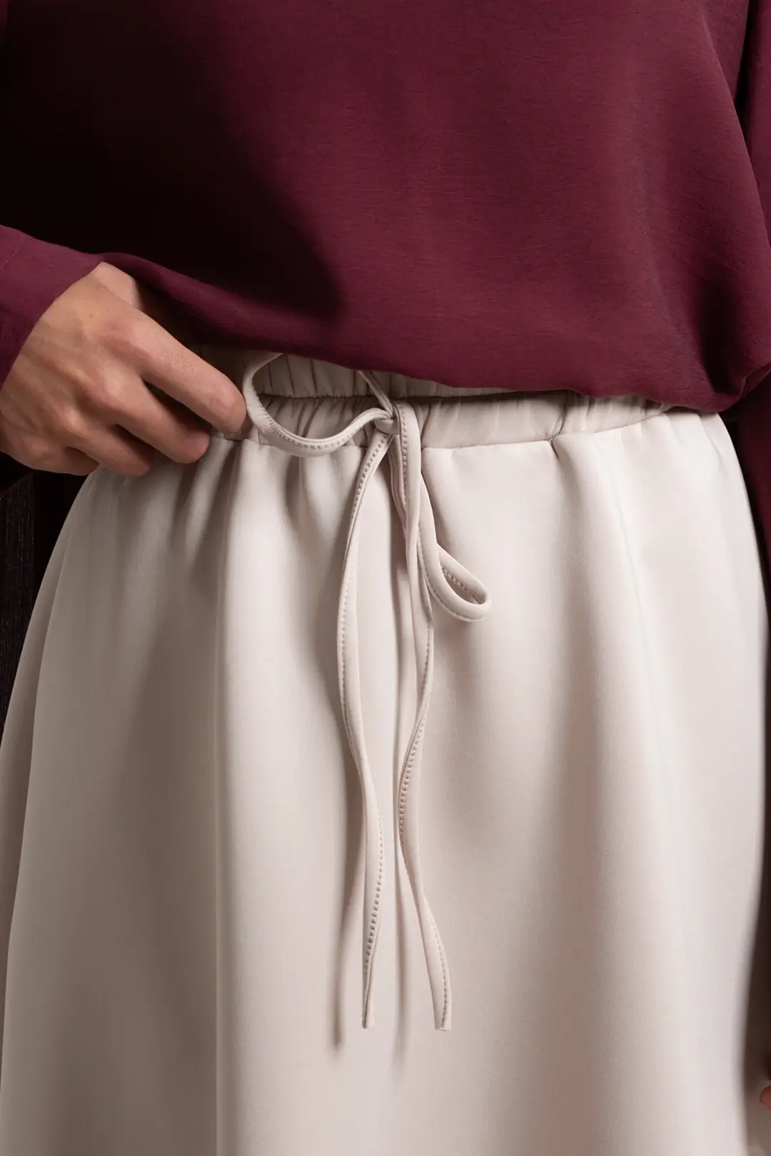 Puffy Scuba Skirt Beige 3