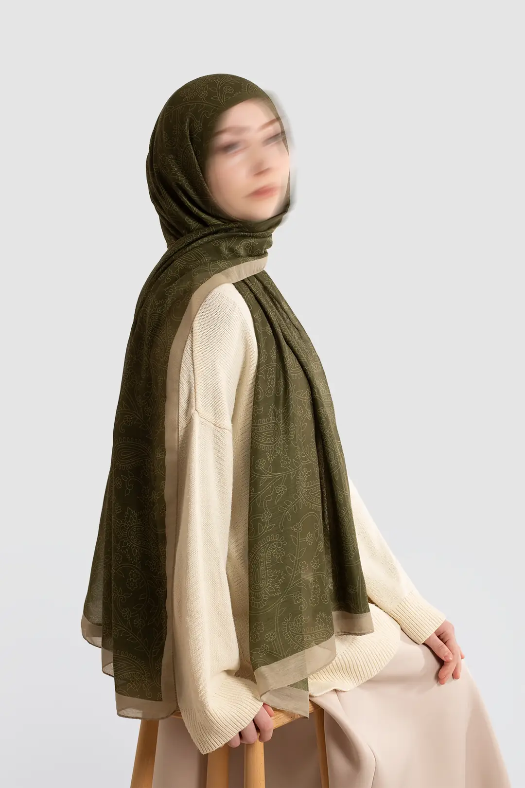 Mystic Textured Cotton Scarf, Leaf Green 8