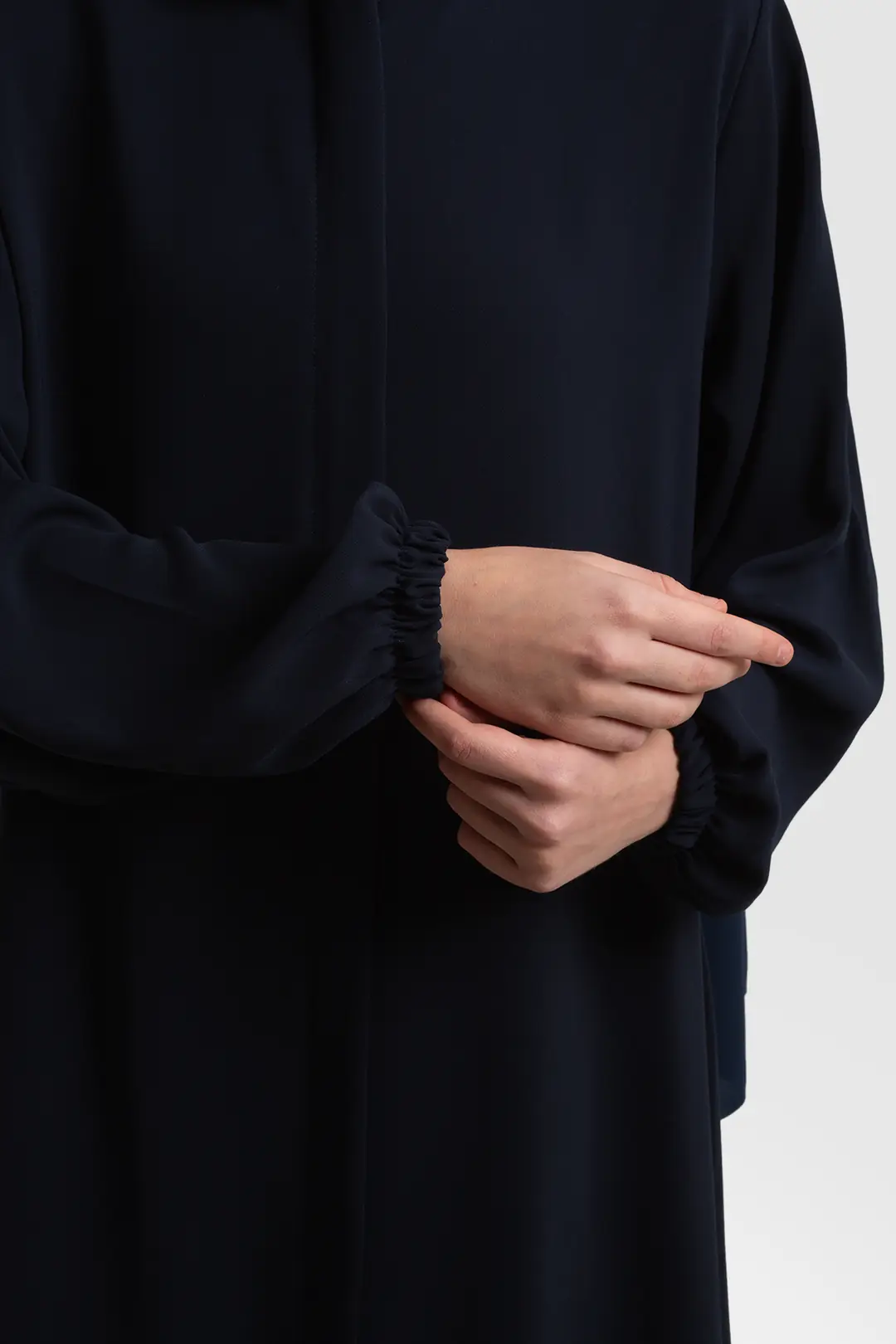 Arya Full-Length Zippered Abaya Navy Blue 7