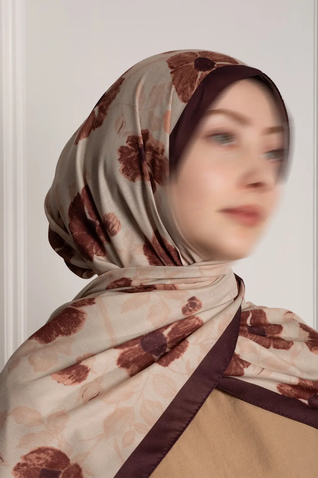 Amber Buğusu Desenli Soft Şal Kahve 4
