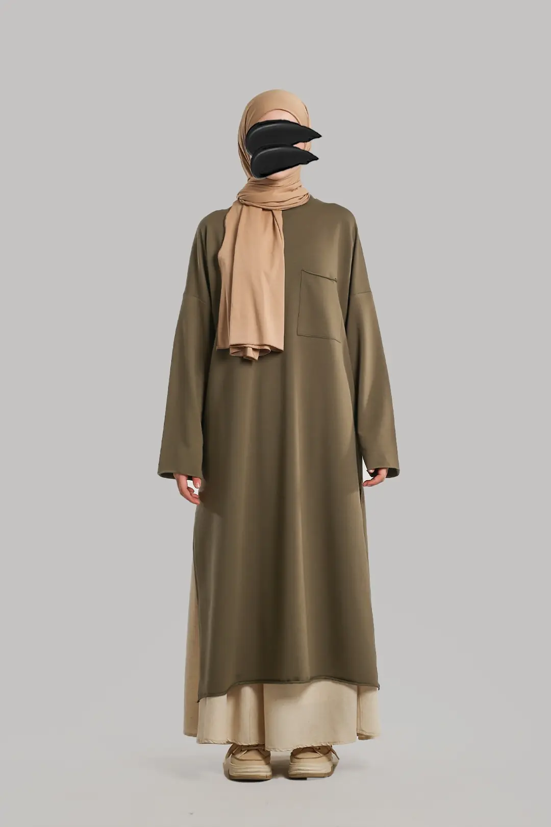 Cotton Tunic with Sage Pattern