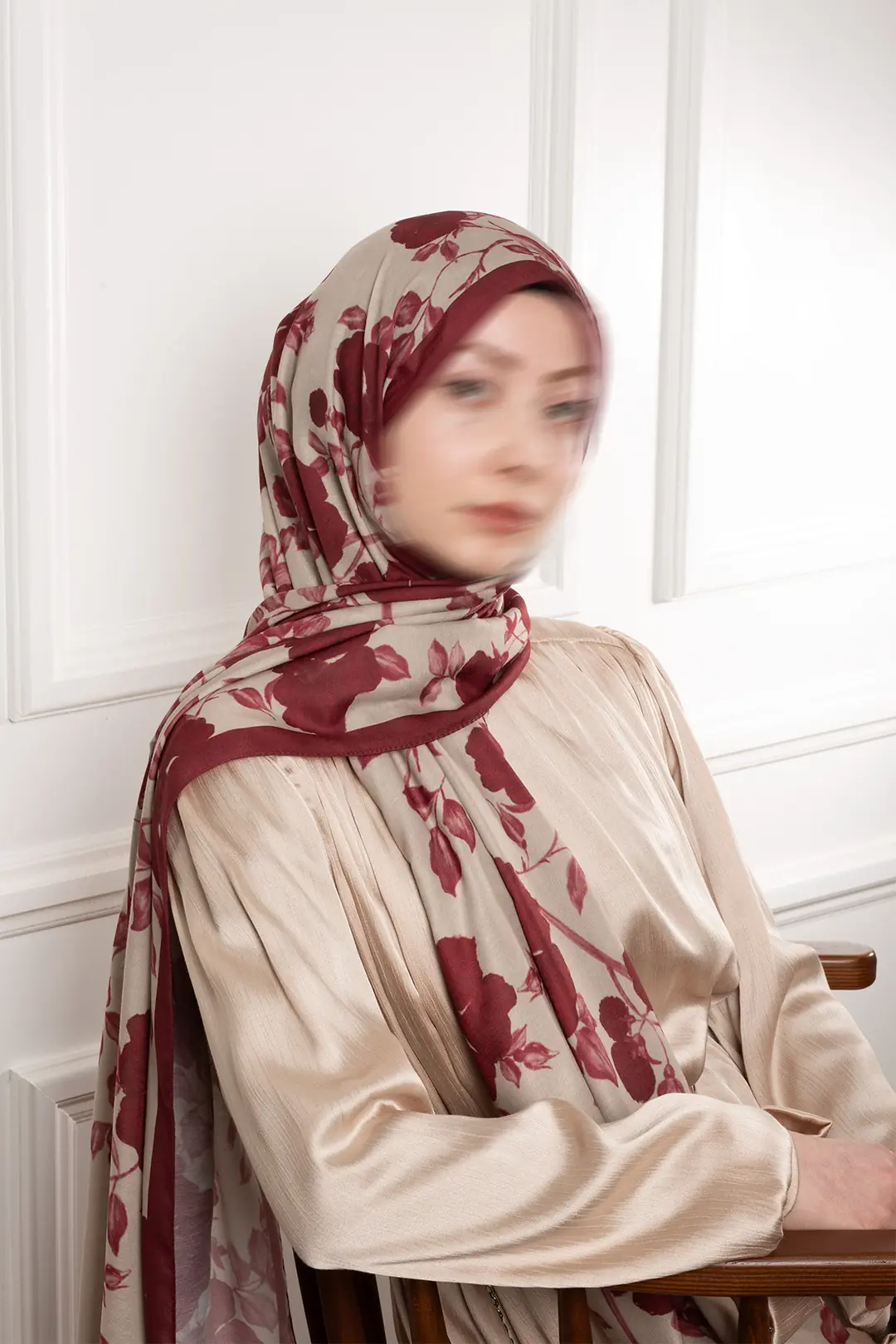 Amber Buğusu Desenli Soft Şal Vizon 5
