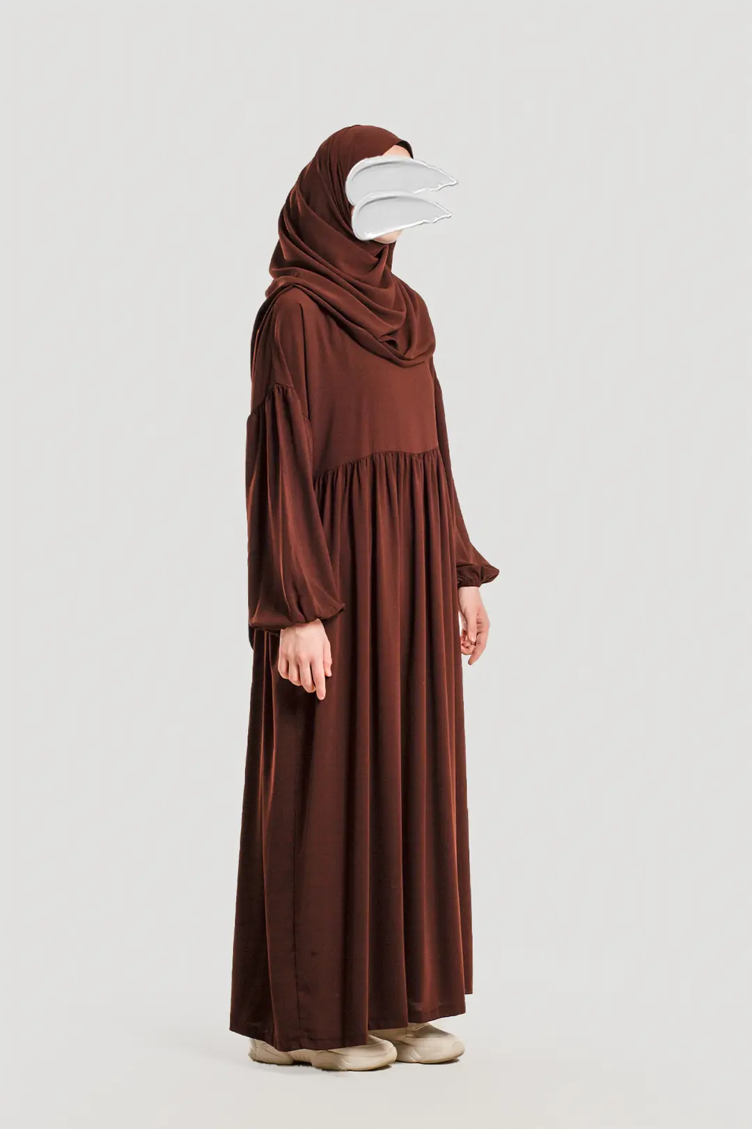Hijab Dress, Abaya, Dark Brown 7