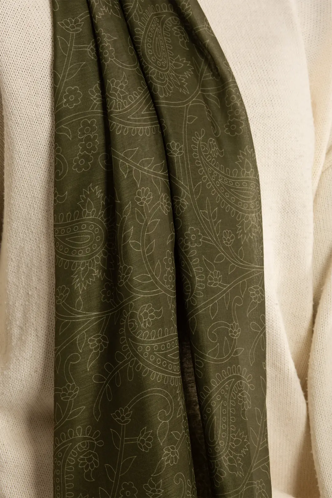 Mystic Textured Cotton Scarf, Leaf Green 7