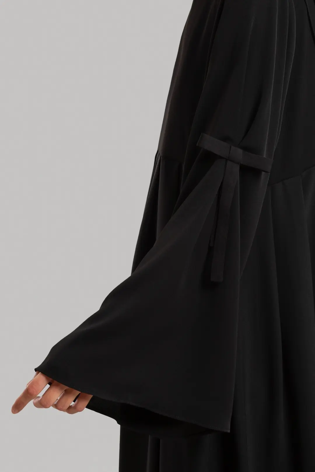 Black Abaya with Bow 4