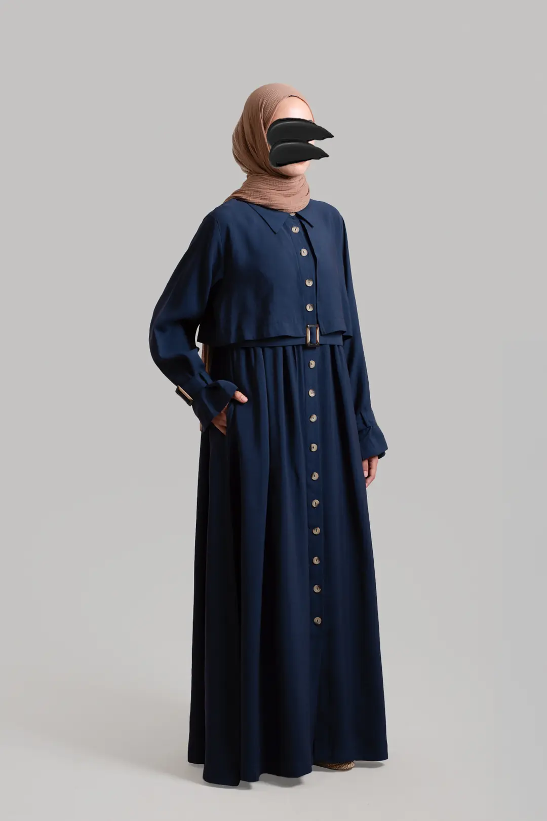 Allerli Modal Trench Dress Navy Blue