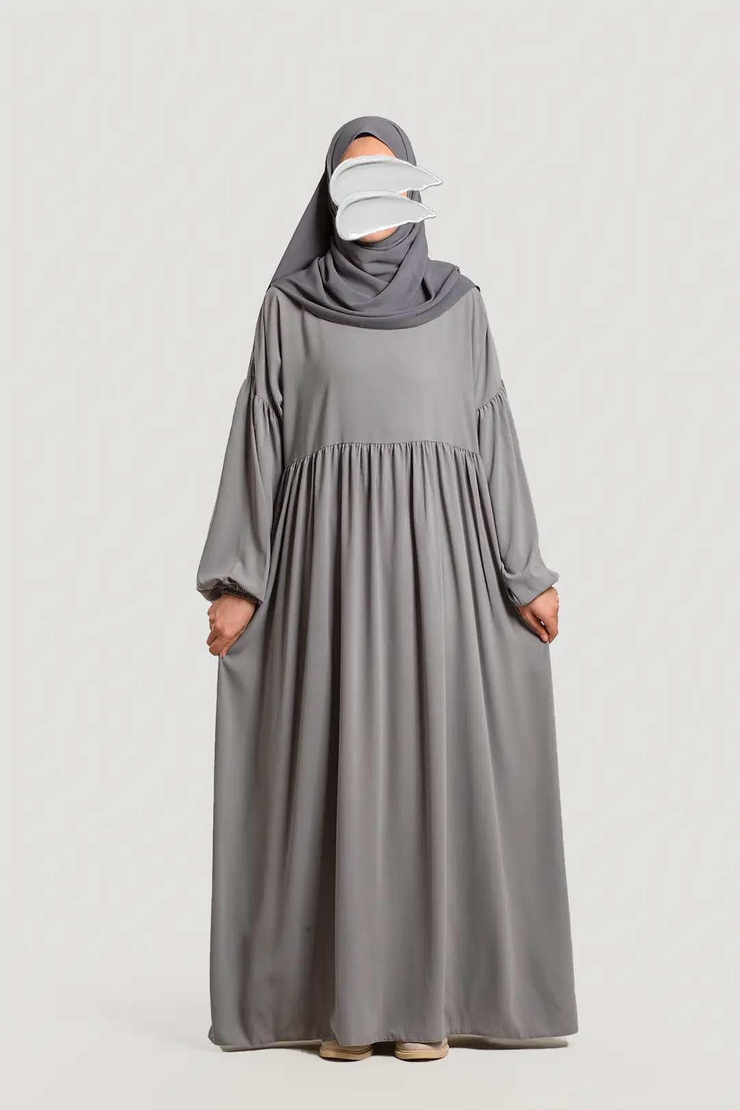 Hijab Dress Abaya Grey 8