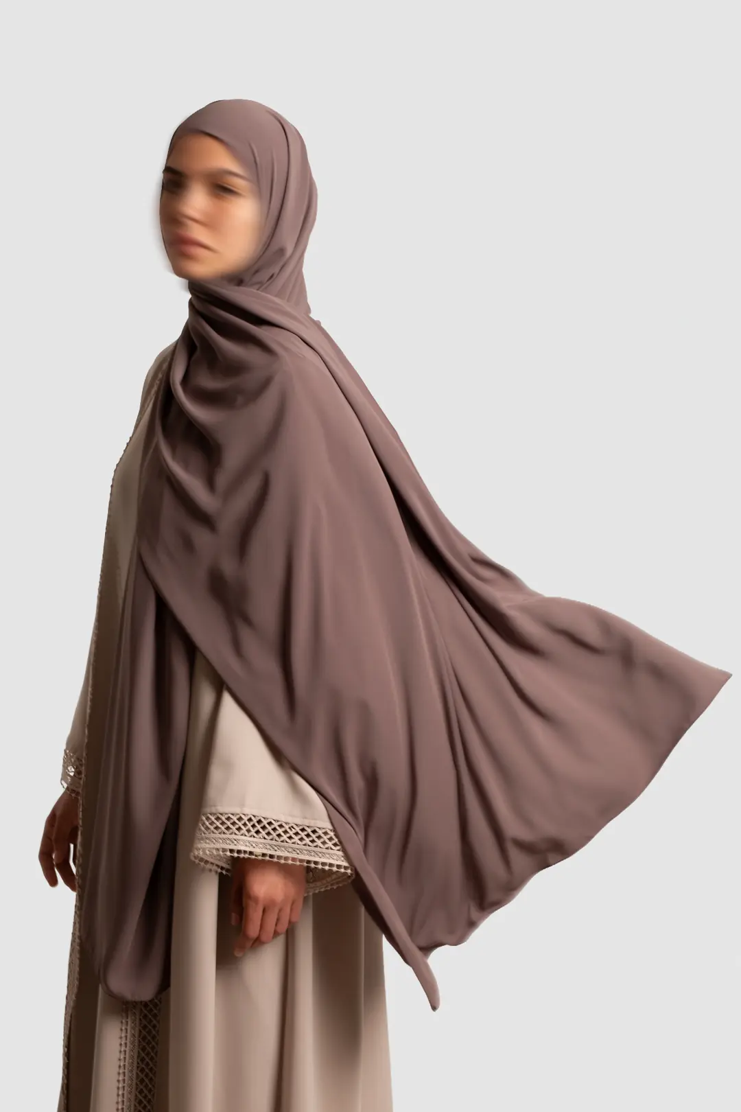 Medine İpeği Soft Şal Vizon 5