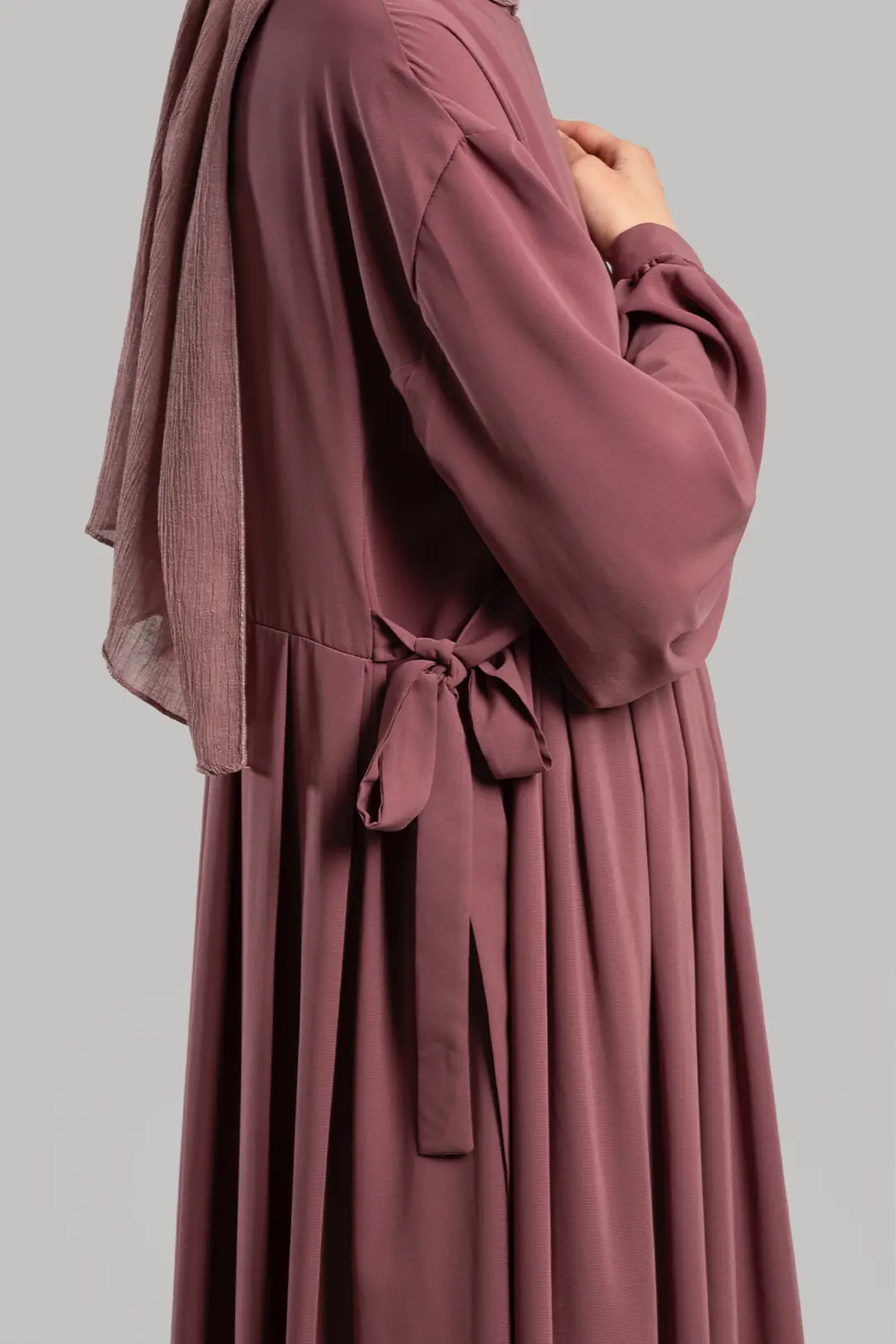 Rose Tie-Up Pleated Dress