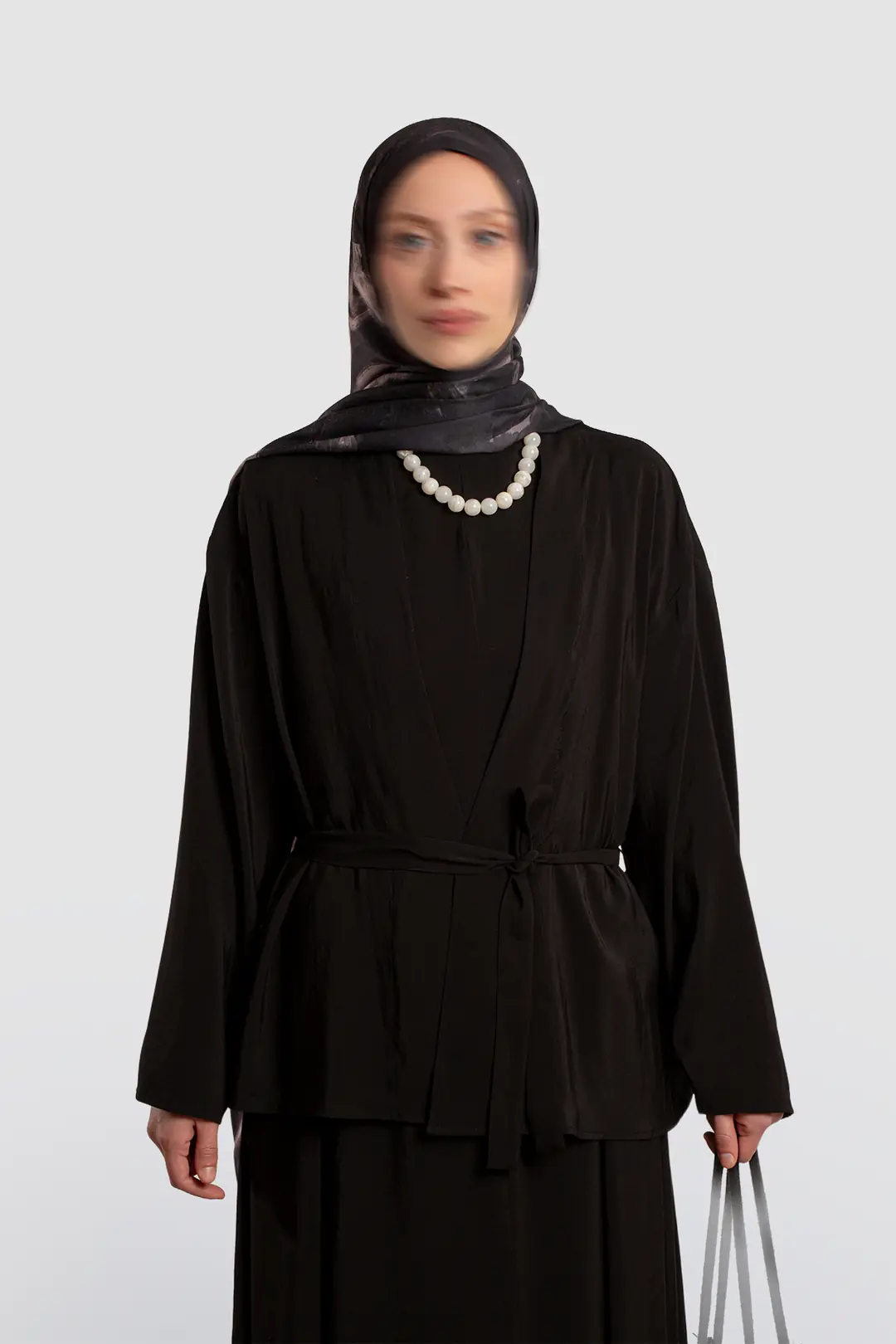 Modal Kimono Jile Elbise Takım Siyah 3