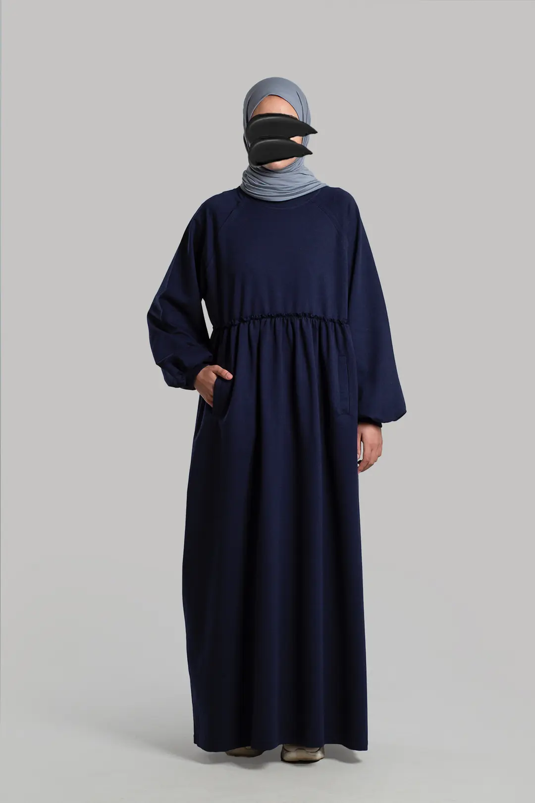 Oversize Sweat Elbise Lacivert 7