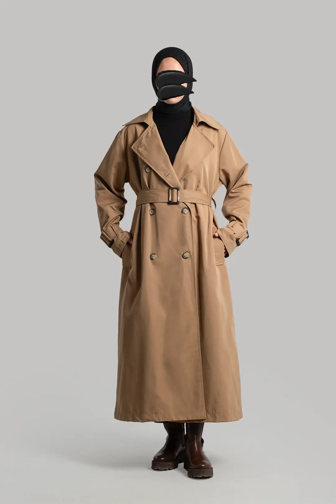 Buckled Trench Coat, Camel