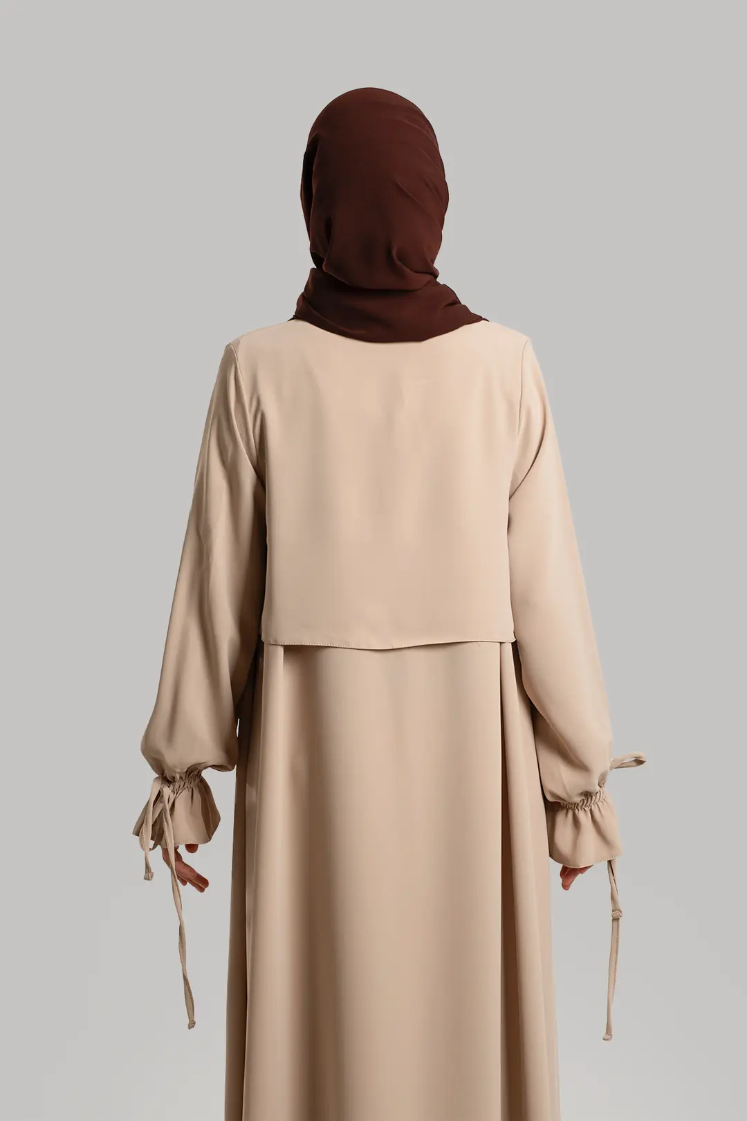 Buttoned Windbreaker Abaya Stone 4