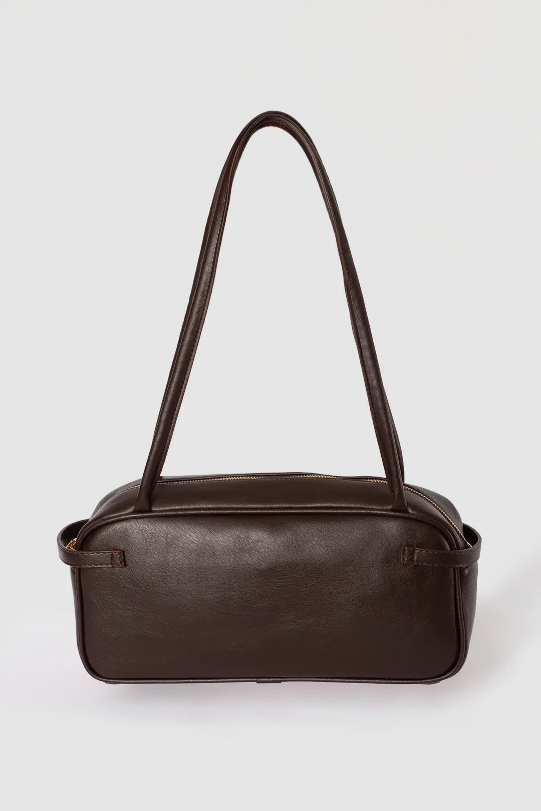 Baguette Leather Shoulder Bag, Coffee 3
