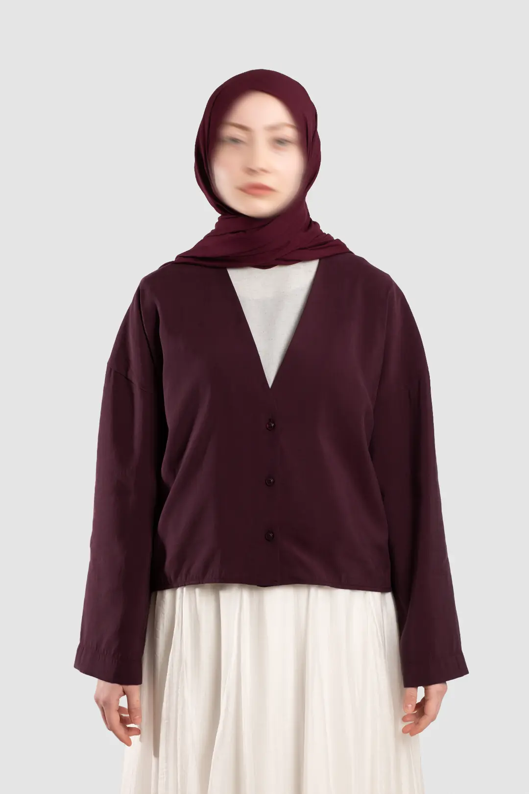 Soft Modal Button-Down Jacket, Plum 4