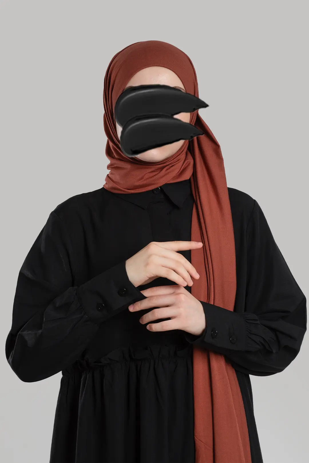Poplin Hijab Dress Black 2