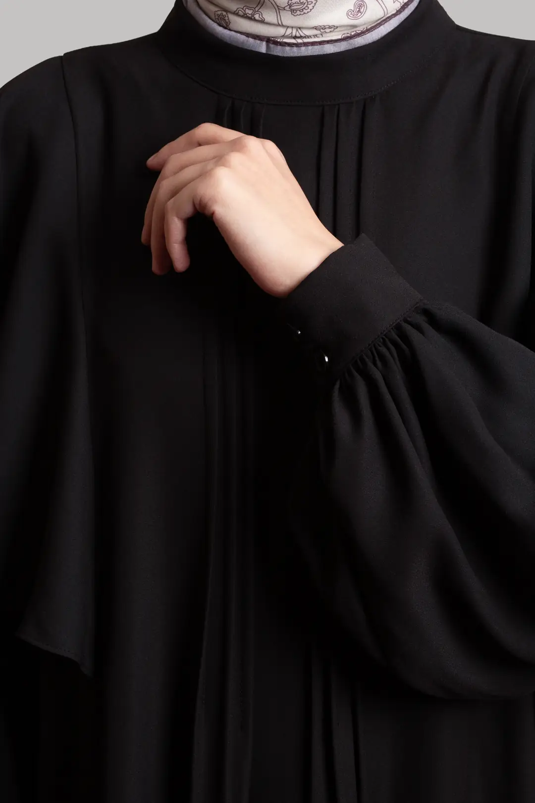 Pelerin Kol Elbise Ferace Siyah 9