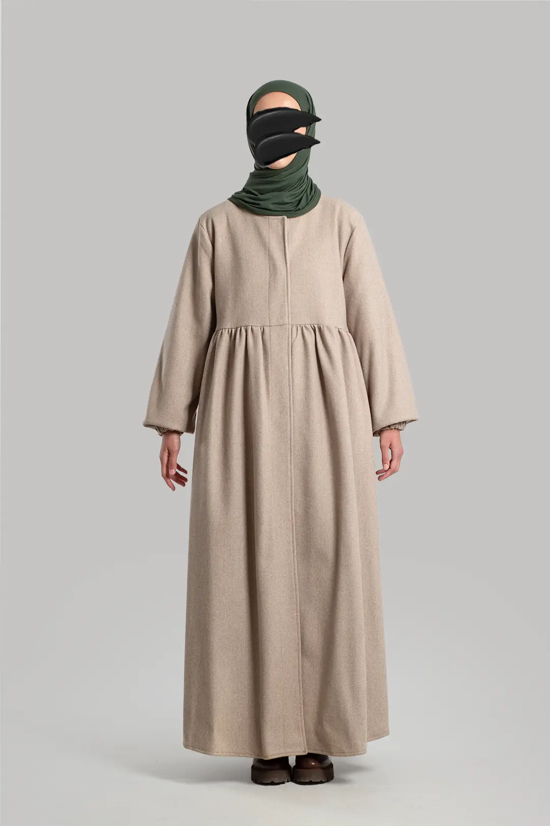 Hijab Cashmere Coat Stone