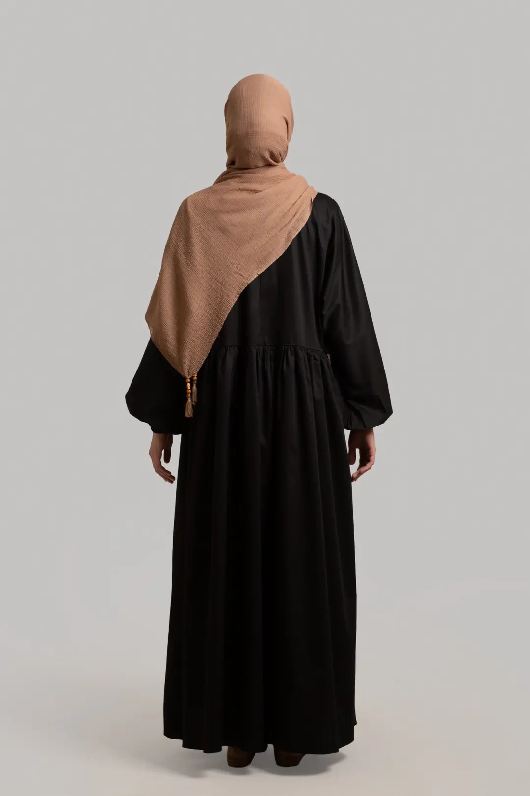 Basic Cotton Satin Dress Black 6