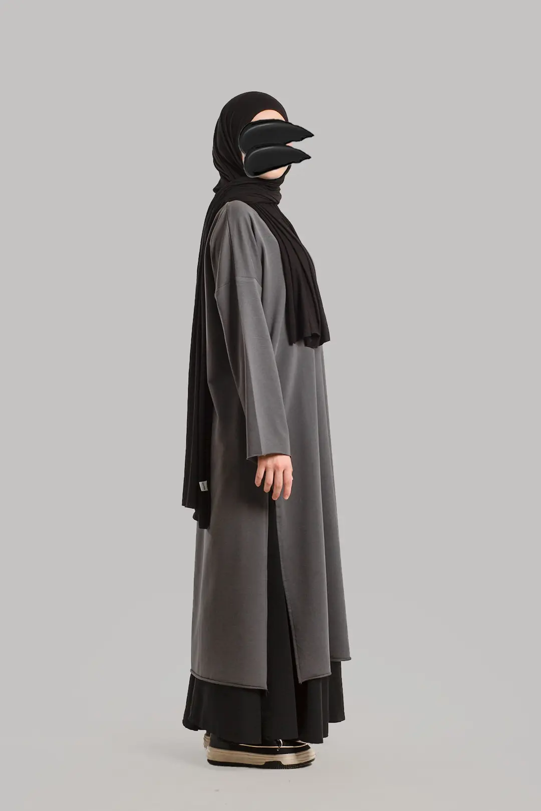 Etek Üstü Pamuklu Tunik Füme 9