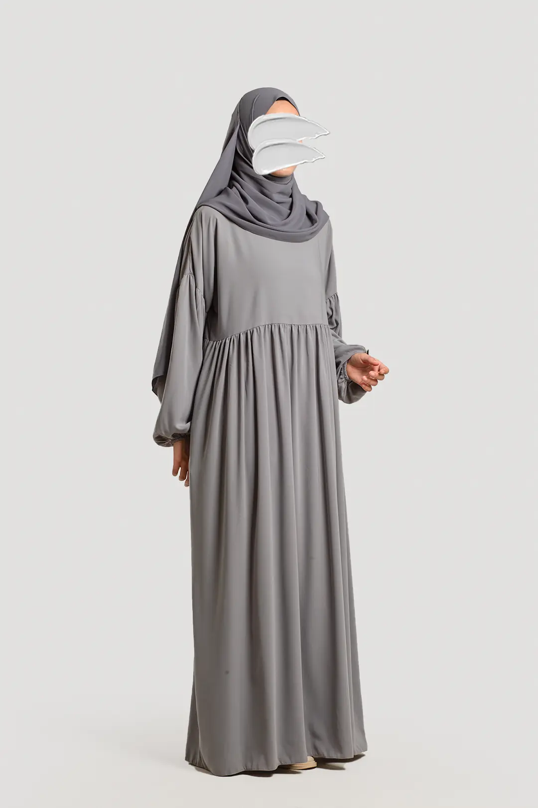 Hijab Dress Abaya Grey 7