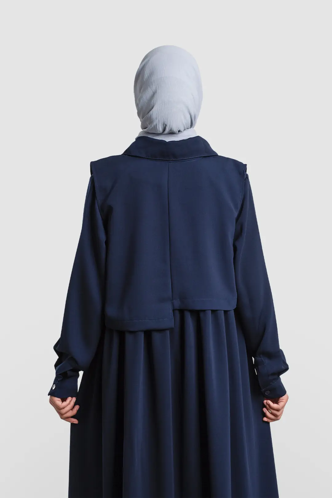 Vest-style abaya, navy blue. 6