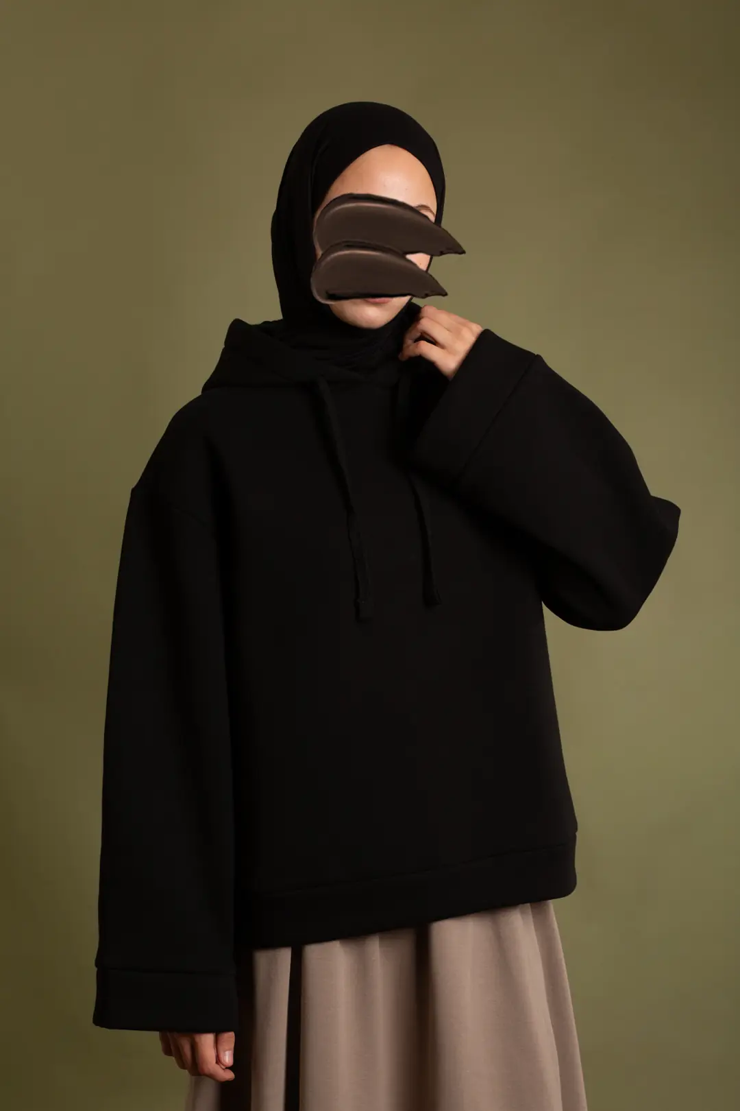 Basic Hooded Sweatshirt Black