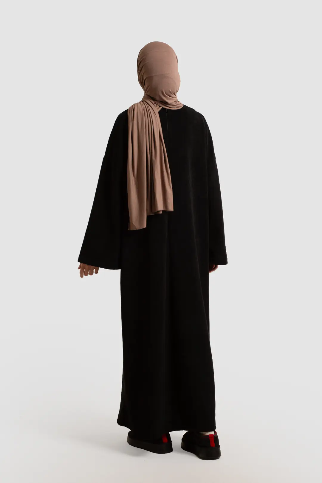 Örme Triko Oversize Elbise Siyah 7