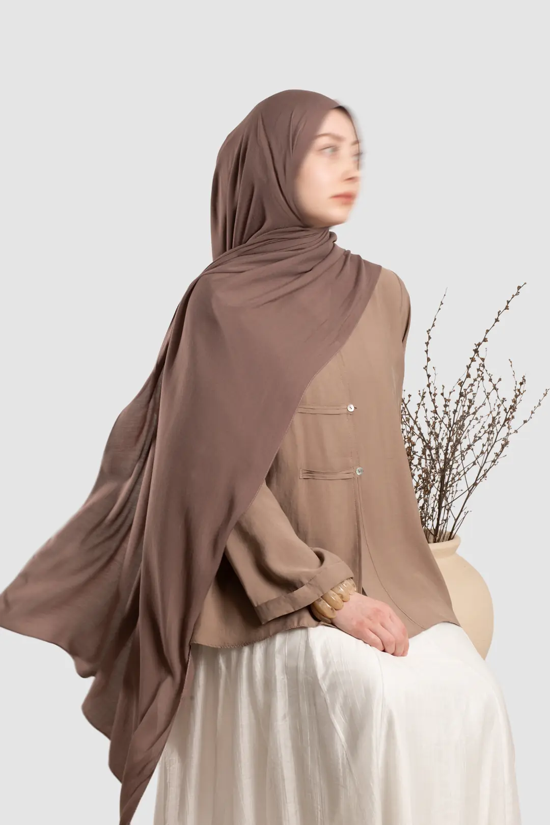 Soft Viscose Shawl, Mink 5