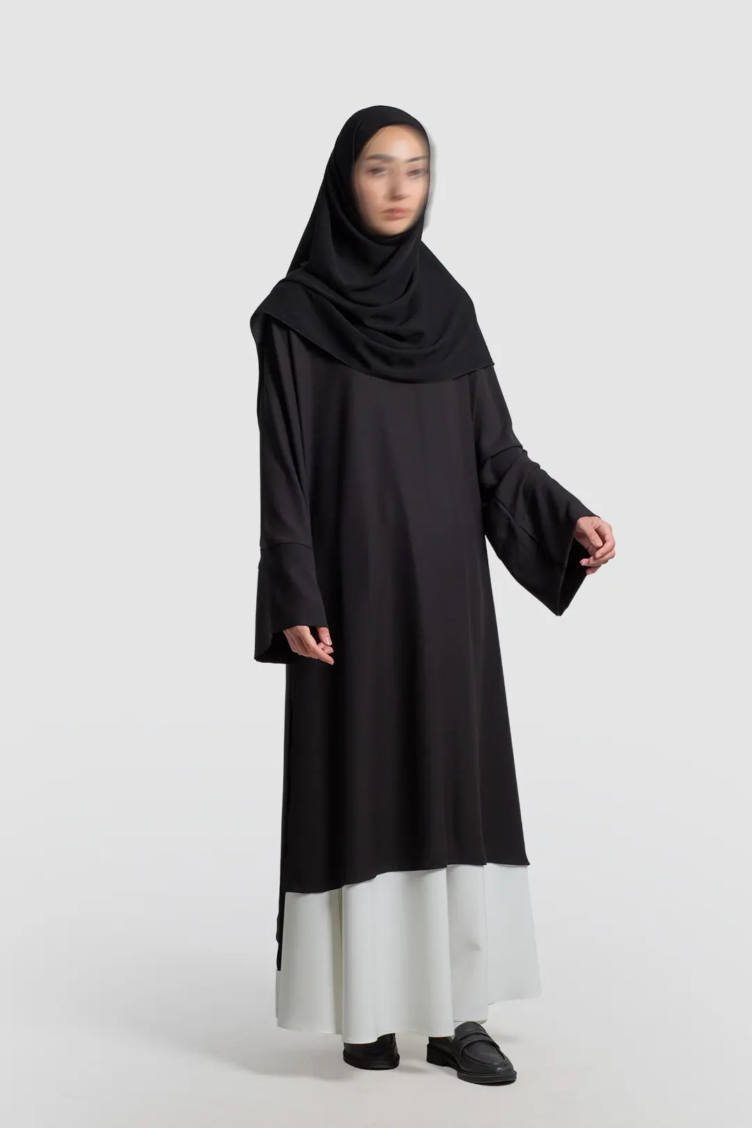 Sofya Krep Dökümlü Tunik Siyah