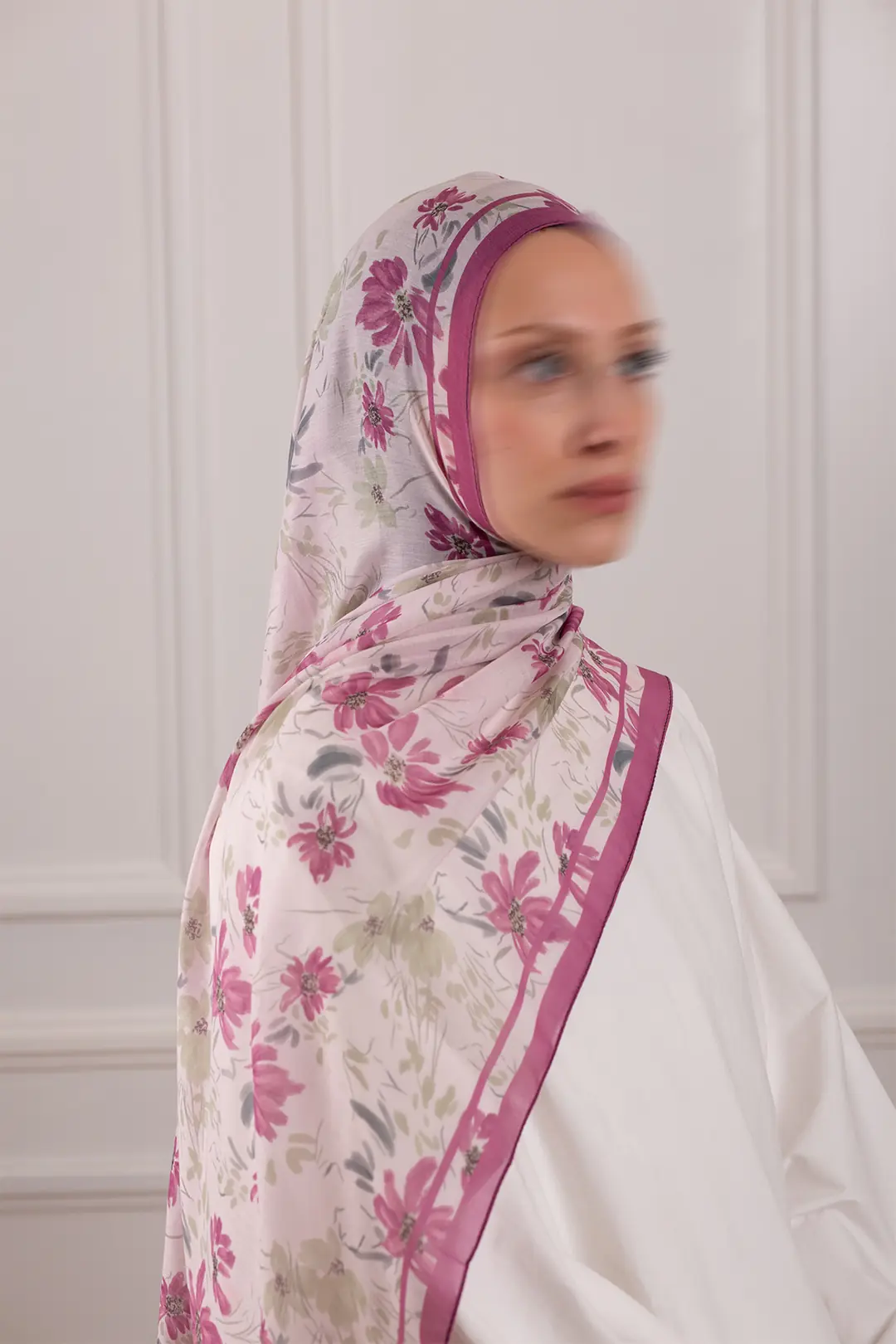Lalin Desenli Soft Şal Pembe 4