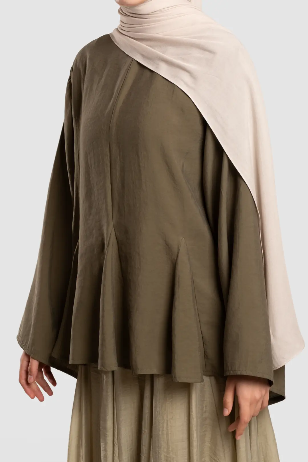 Gode Detailed Modal Blouse Khaki 6