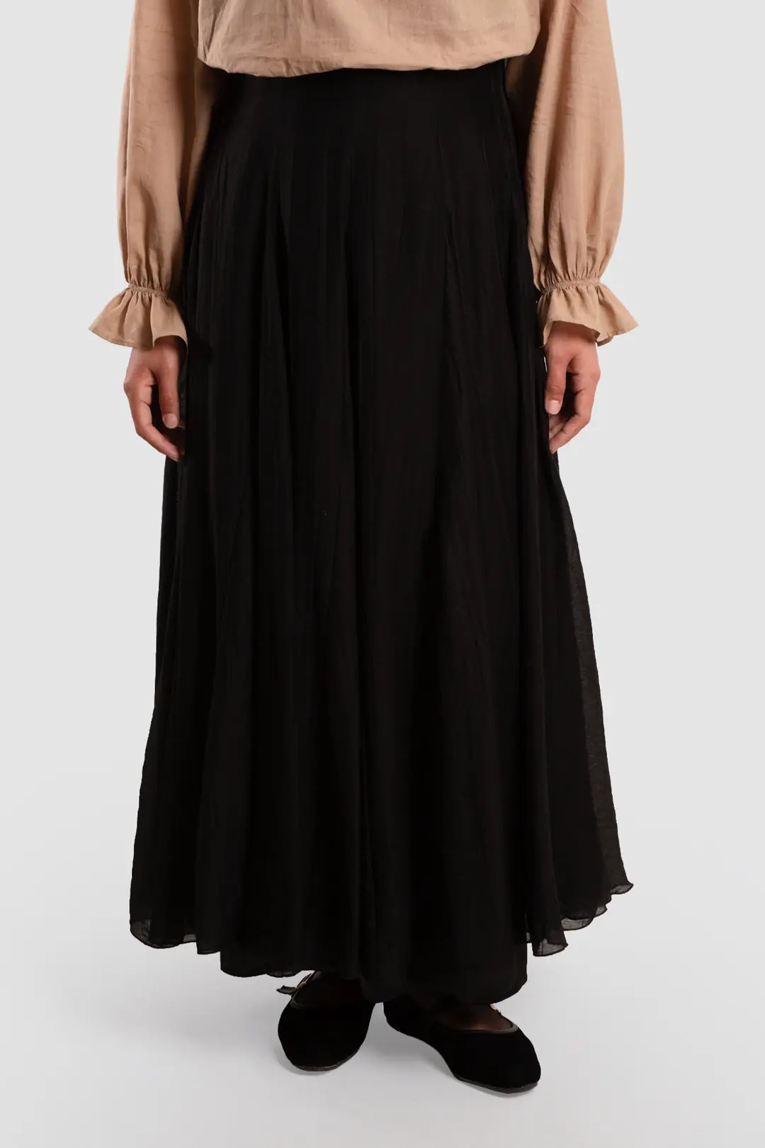 Tencel Flared Skirt Black
