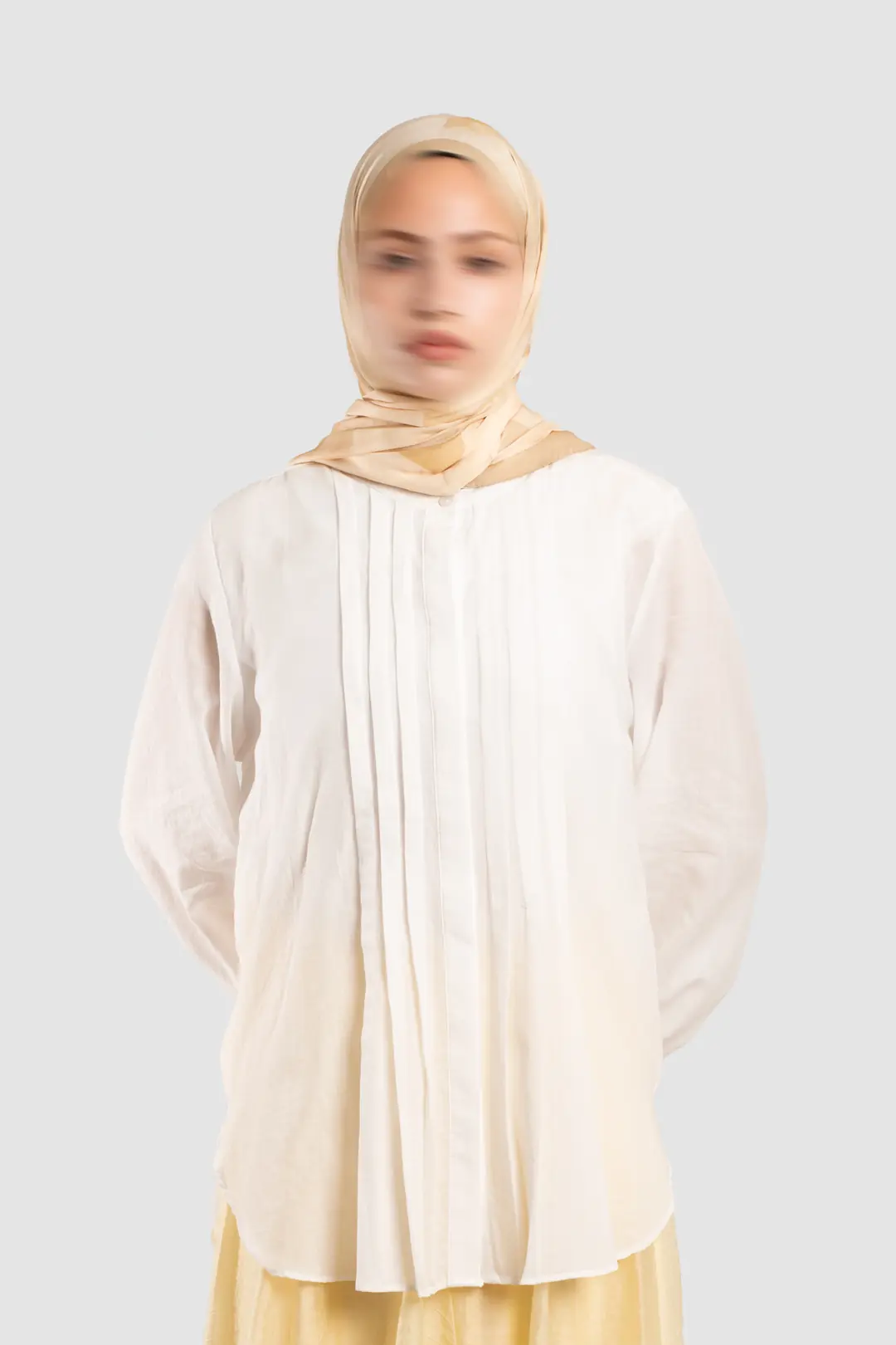 Ribbed Detail Cotton Voile Shirt, Ecru 9