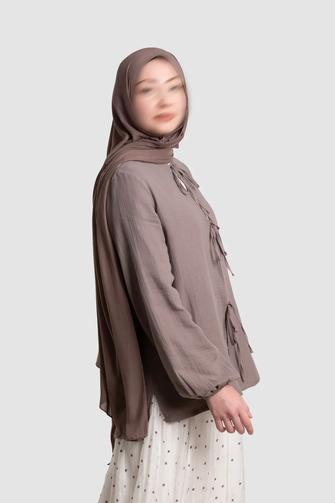 Muslin Jacket with Bow Detail, Lilac