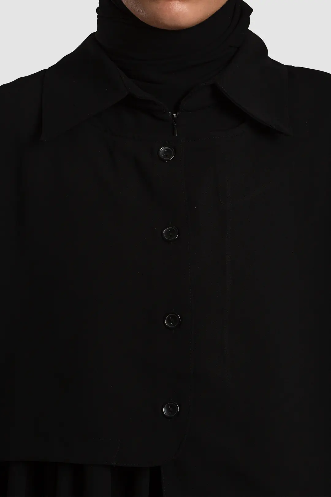 Black Vest-Style Abaya 4