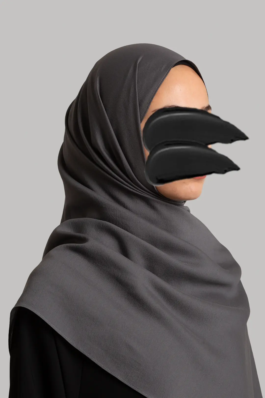 Paris Silk Shawl, Smoke Grey 3