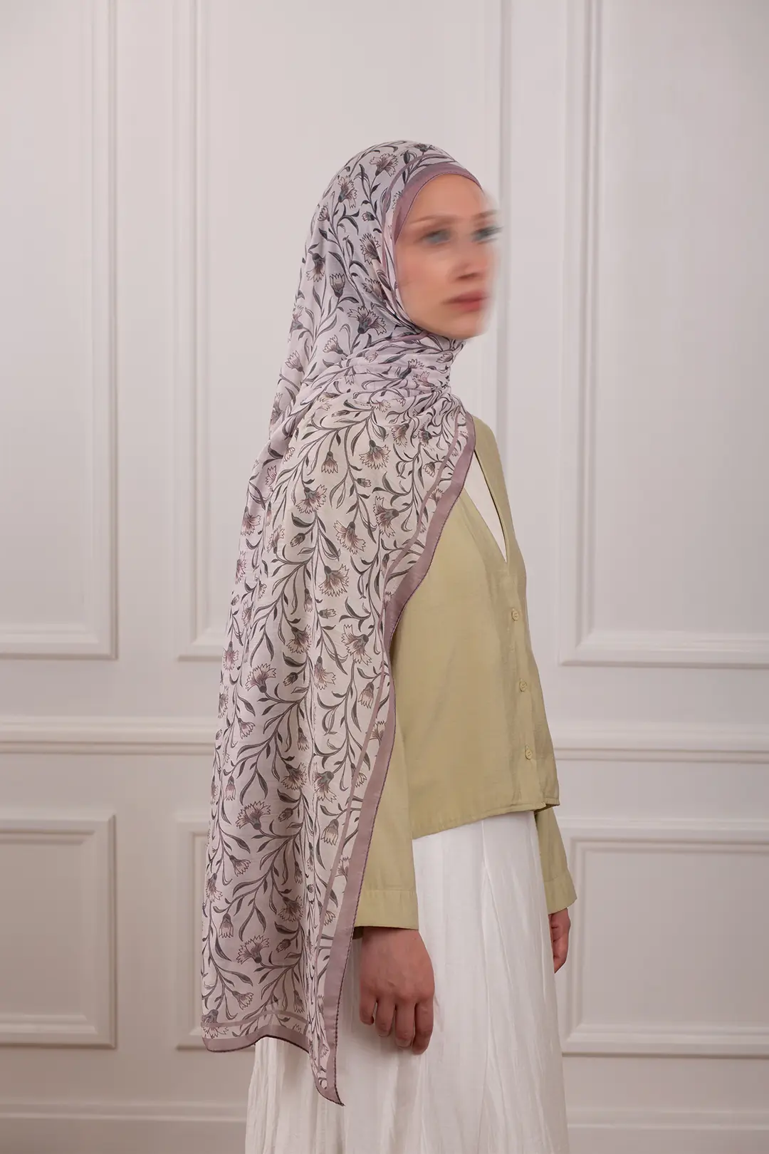 Hazeran Desenli Soft Şal Lila 4