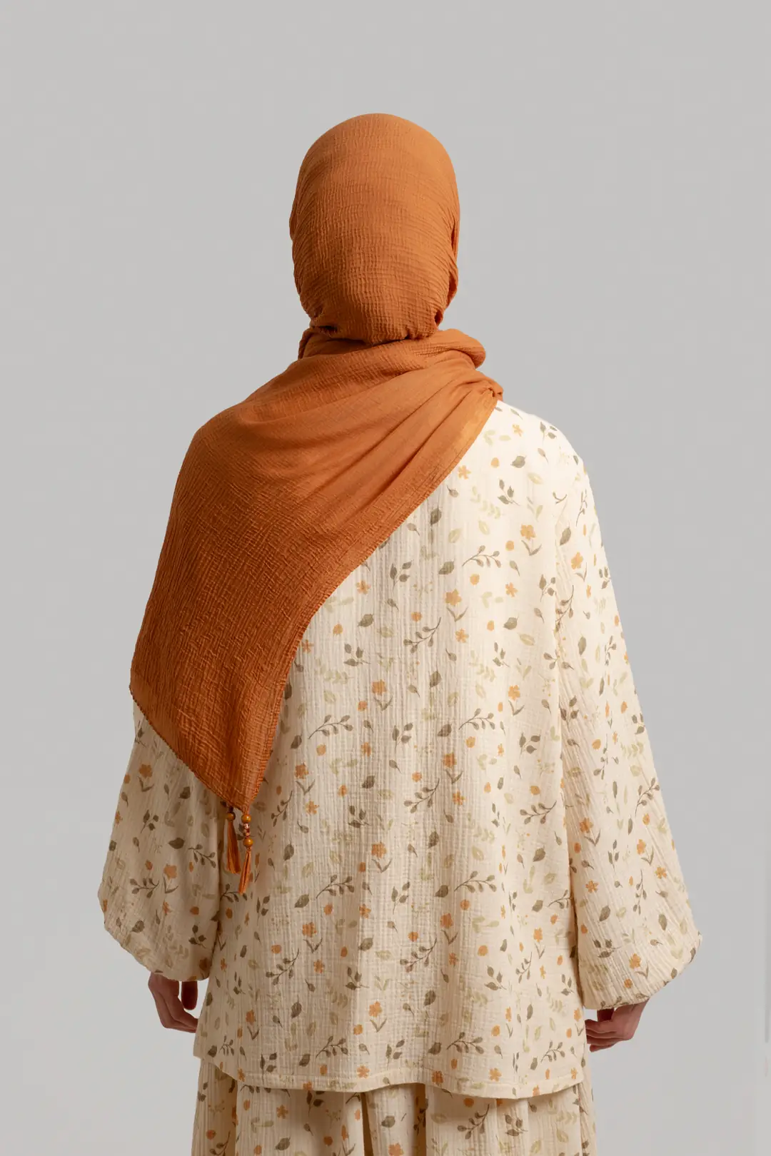 Tie-Up Muslin Set with Flowers 9