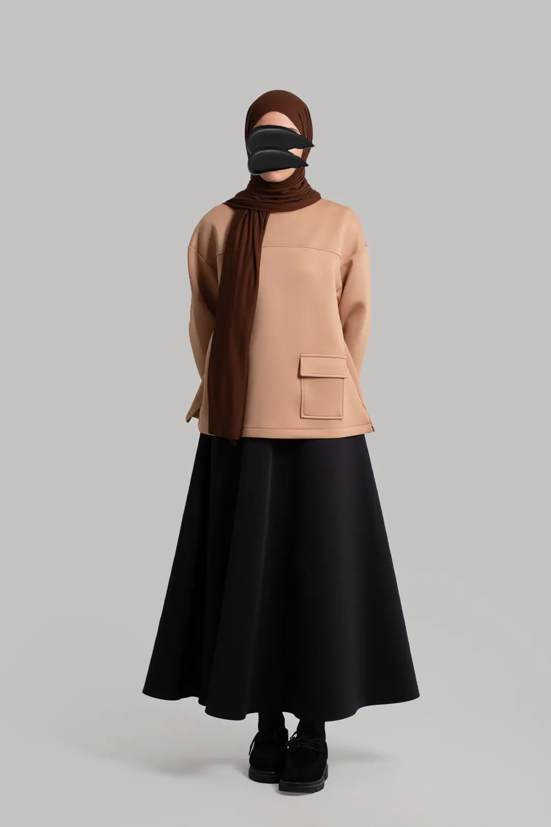Puffy Scuba Sweatshirt Camel 5