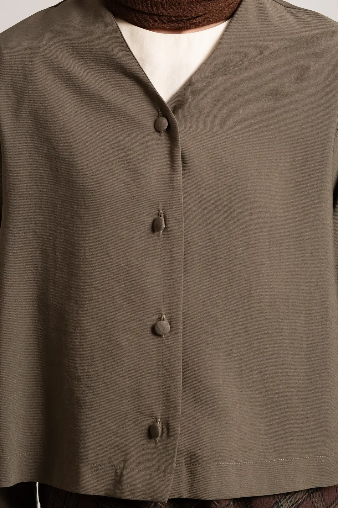 Modal Button-Down Jacket Vintage Khaki 7