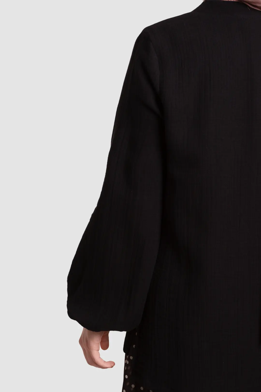 Muslin Jacket with Bow Detail, Black 6
