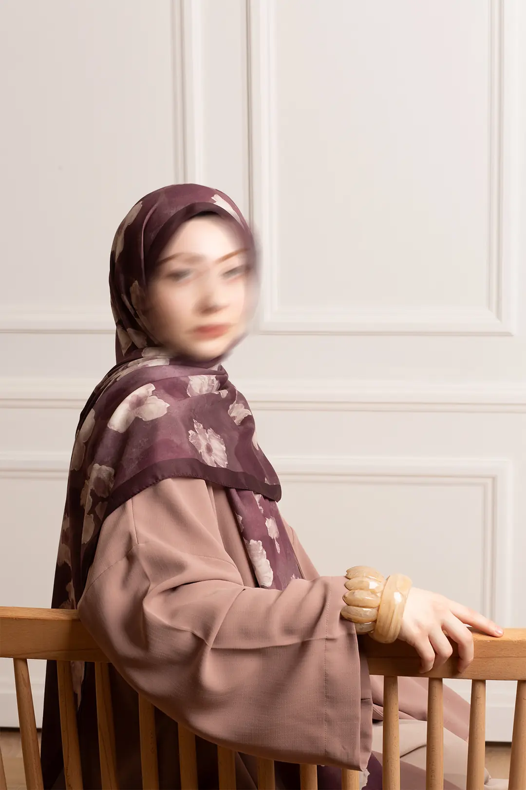 Autumn Serenade Patterned Soft Shawl, Plum 10