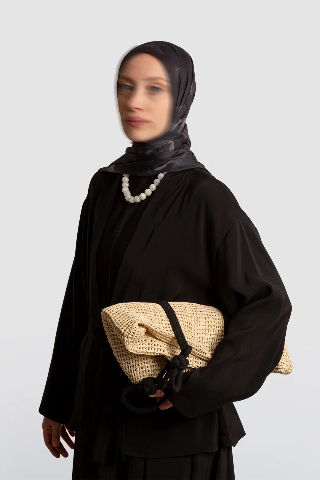 Modal Kimono Jile Elbise Takım Siyah 8